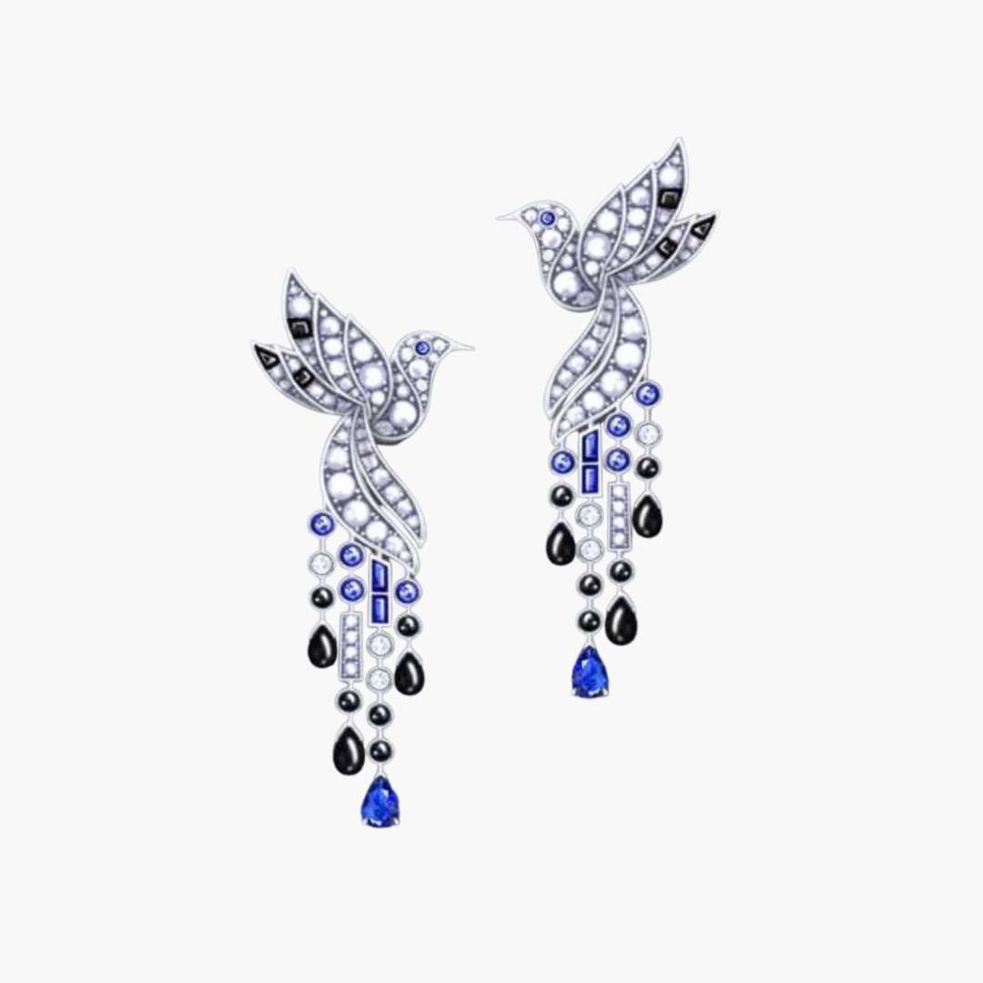 Envol Nuit Sapphires & Onyx Earrings