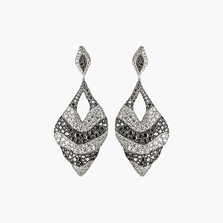 Black/White Teardrop Earrings