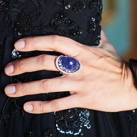 Tanzanite Cabochon Ring