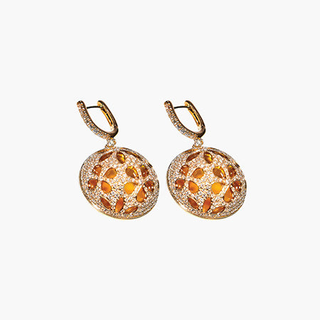 Rose Gold and Citrine Lily Earrings