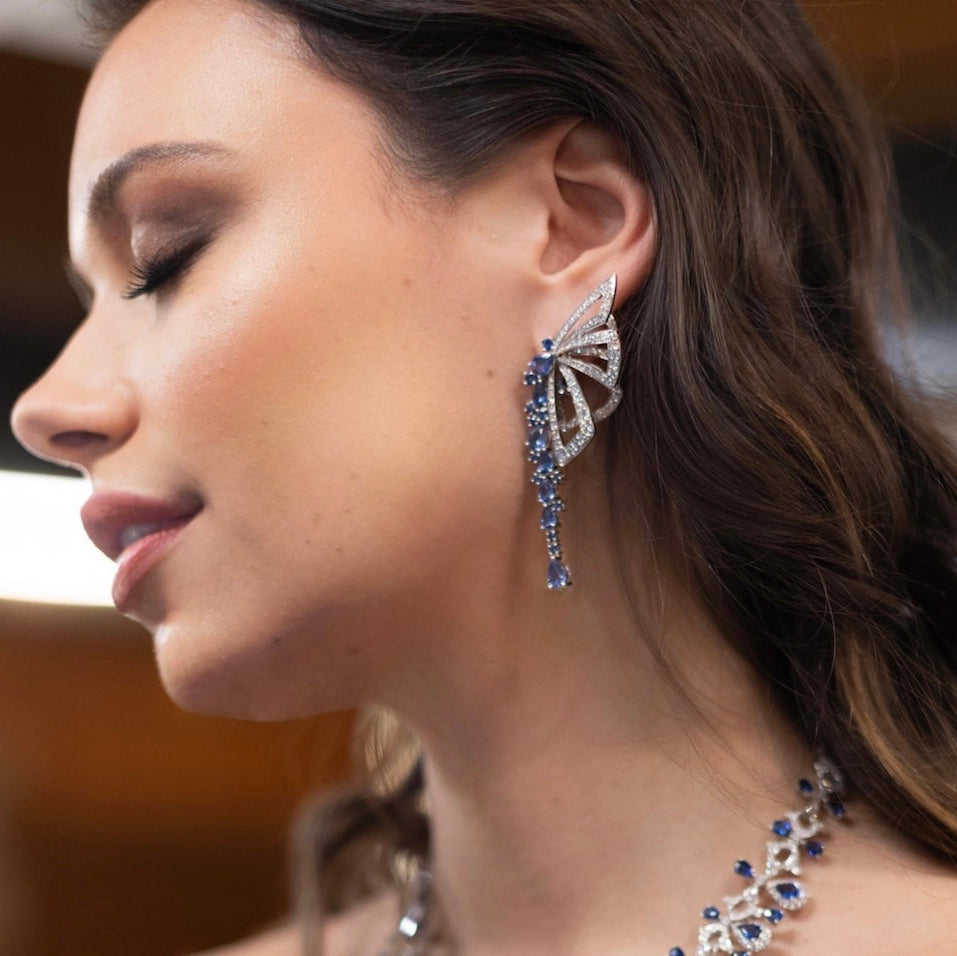 Sapphires Butterfly Earrings