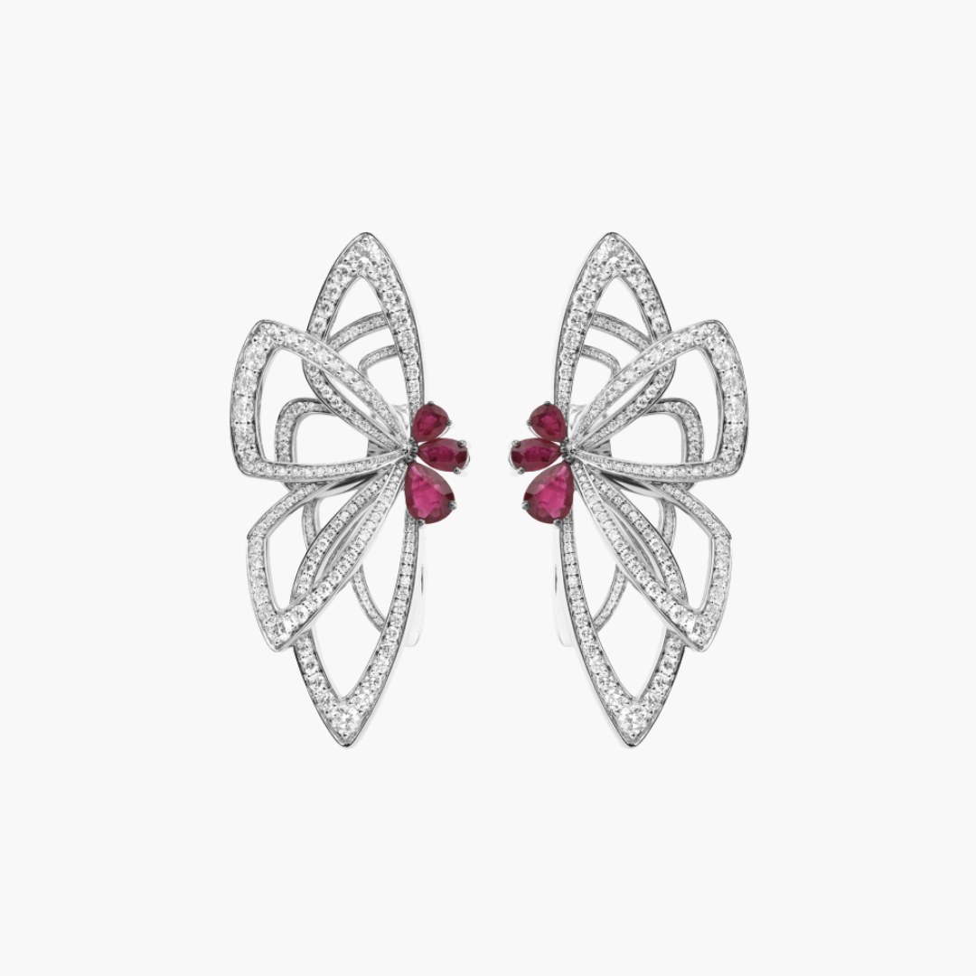 Diamond & Ruby Butterfly Dreams Earrings