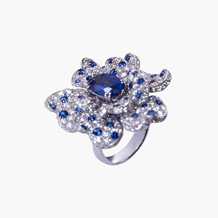 Tanzanite Flower Ring