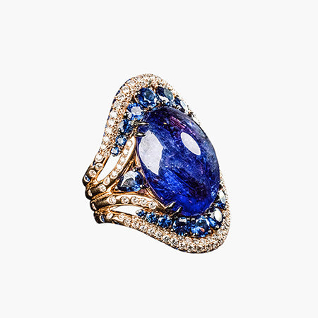Tanzanite Cabochon Ring