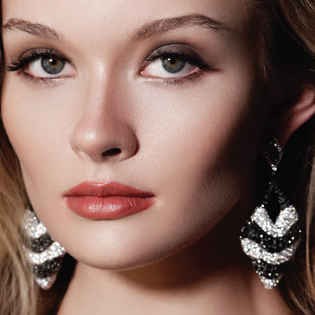 Black/White Teardrop Earrings
