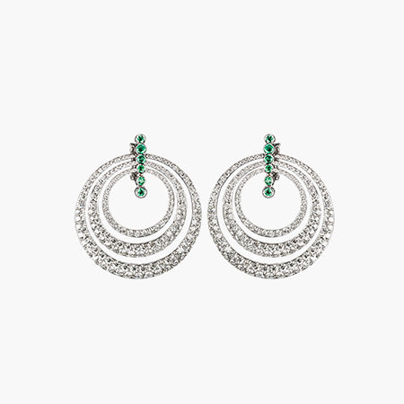 Luminous White Circle Earrings