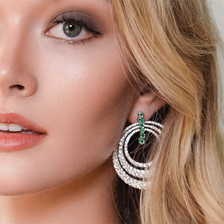 Luminous White Circle Earrings