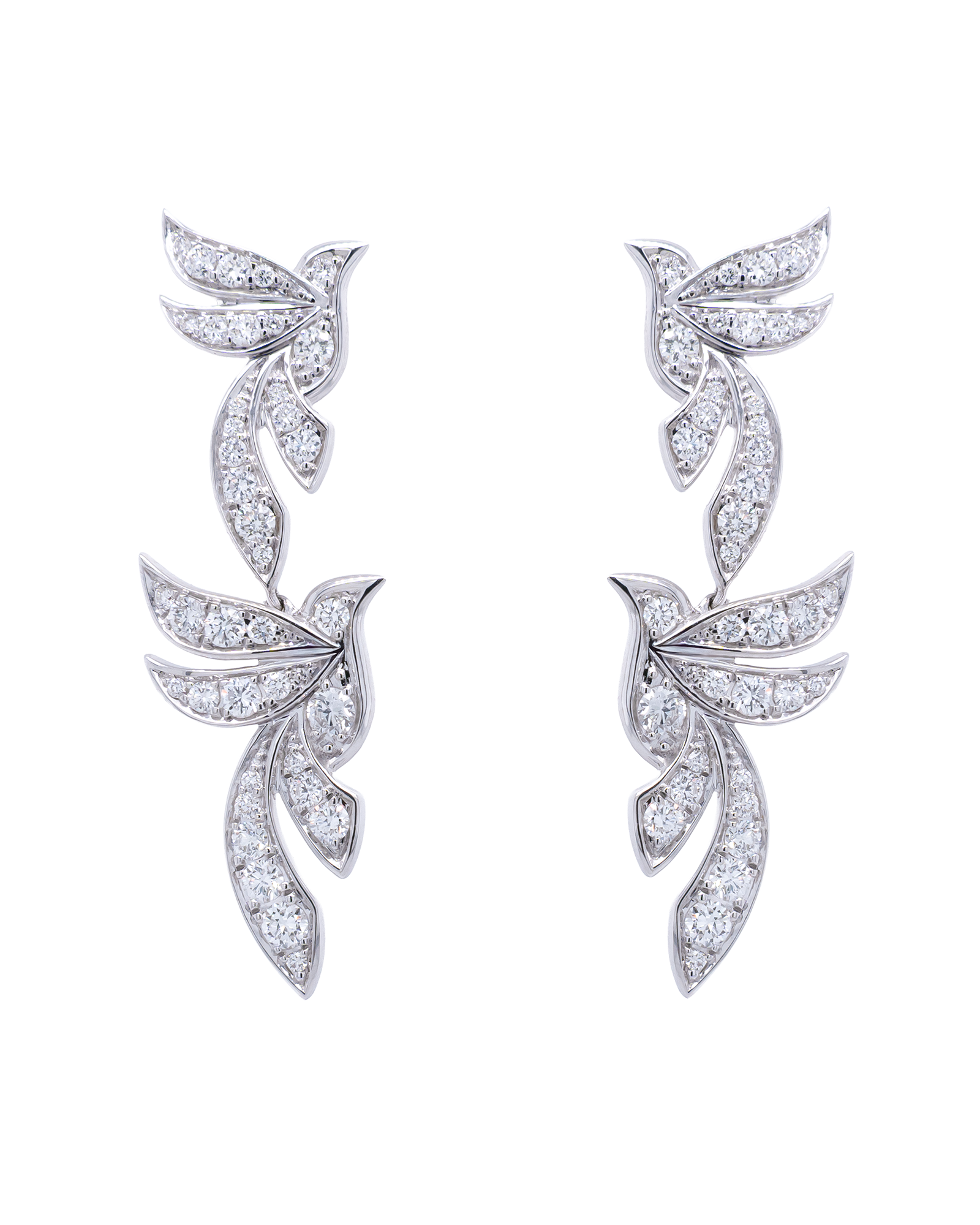 Envol Duo White Earrings