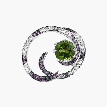 Carousel Peridot Halo Ring