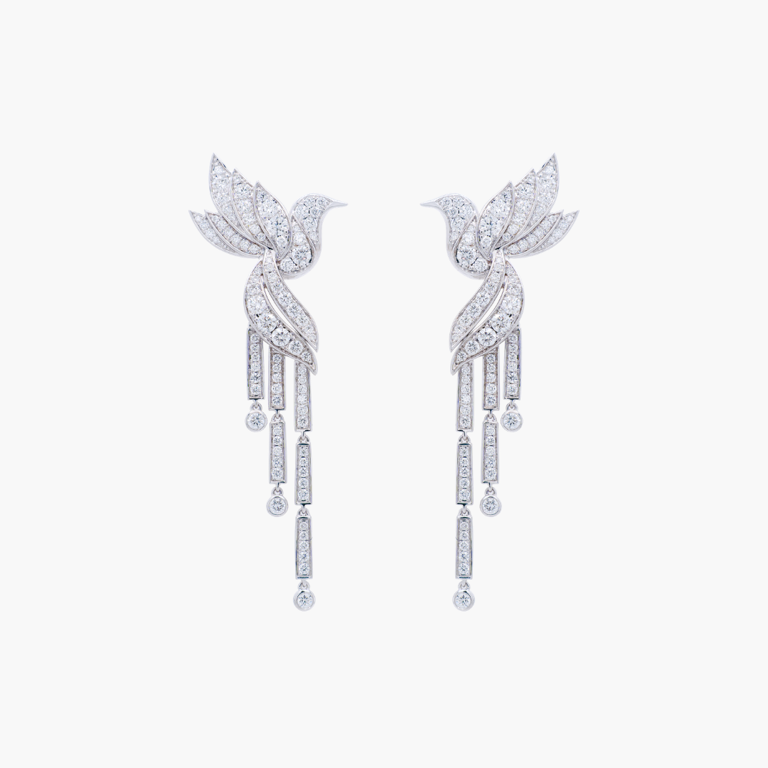 Envol Chute White Earrings