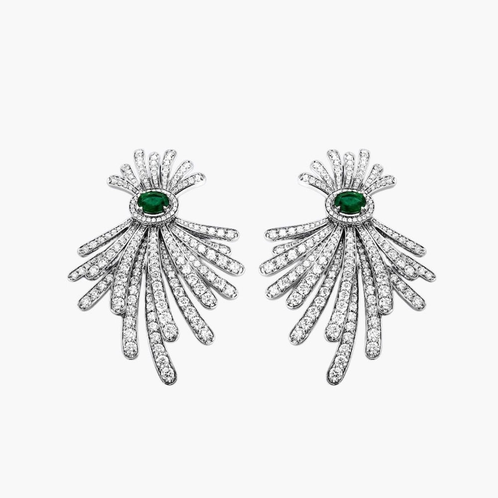 Diamond Carousel Palmette Earrings