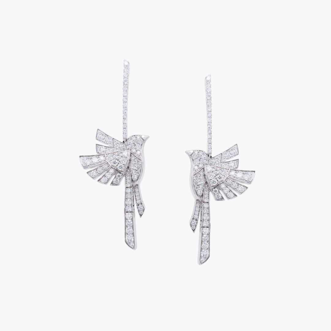 Envol Haut White Earrings