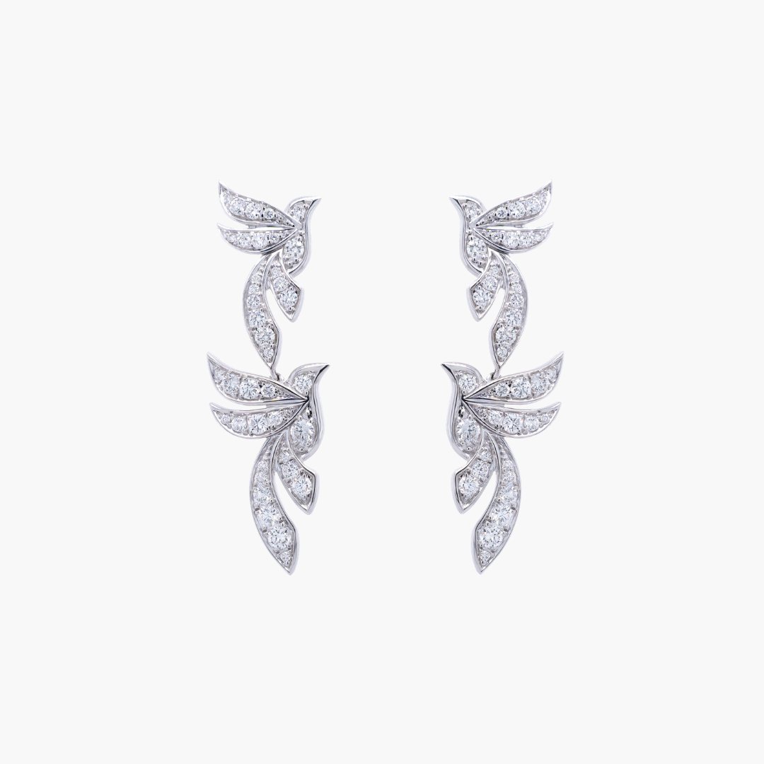 Envol Duo White Earrings