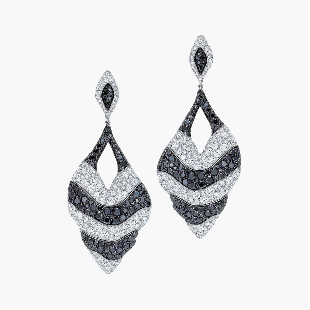 Black & White Teardrop Earrings
