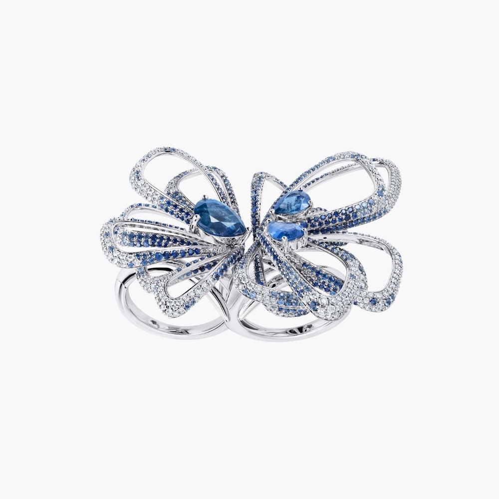 Blue Sapphire Butterfly Dreams Ring 