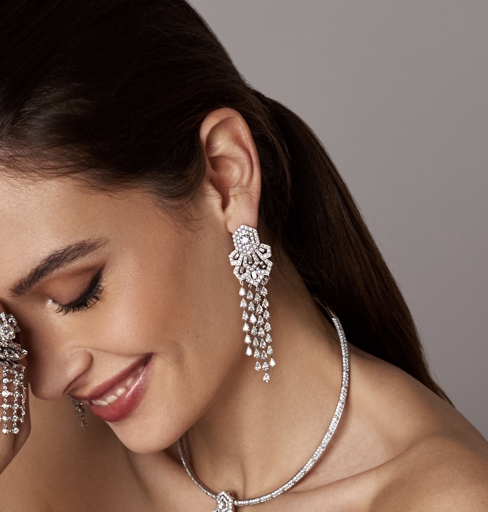 Diamond Quilo Waterfall Earrings