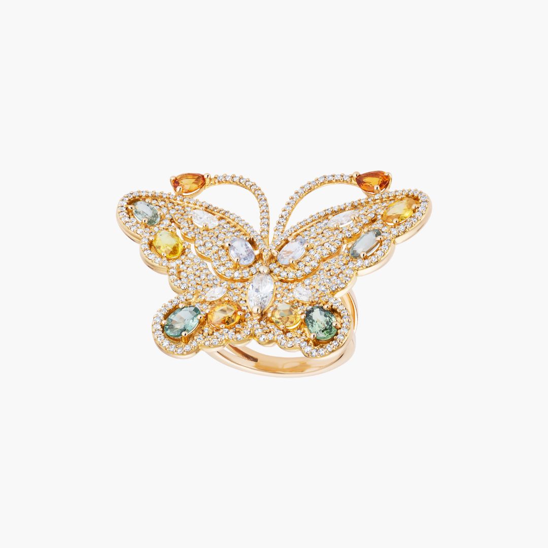 Sapphira Yellow Butterfly Ring